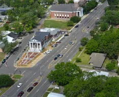 Aerial view of downtown Picayune, Mississippi